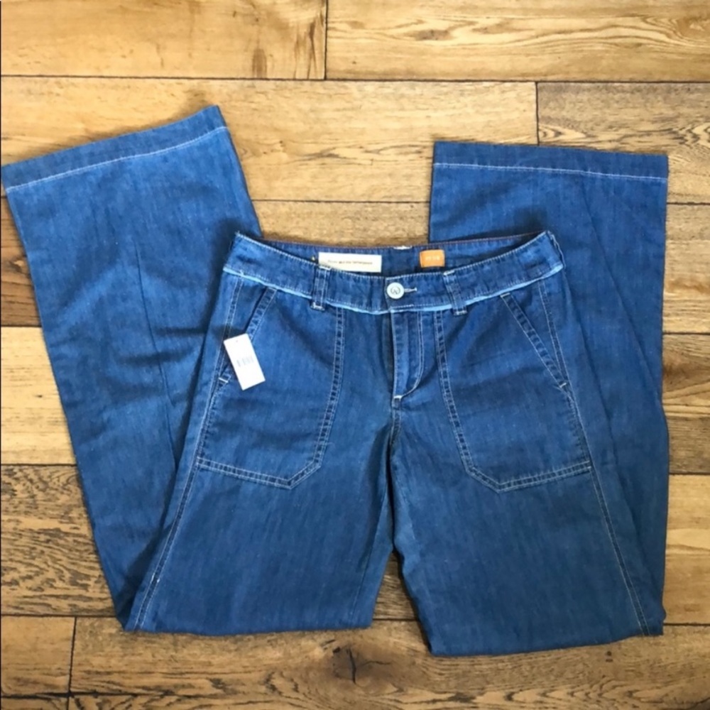 Anthropologie Pilcro Wide-Leg Chambray Jeans 2 - Picture 5 of 8